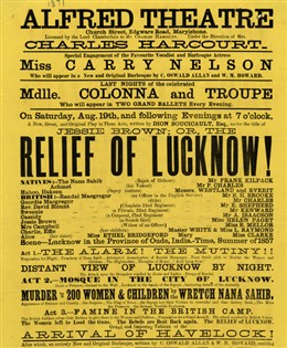 Photo:Playbill for Alfred Theatre, Church Street Saturday 19 August 1871